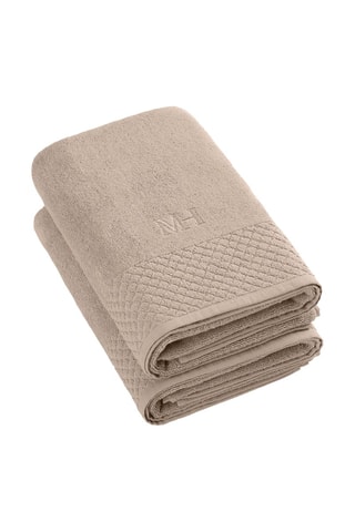 2 draps de douche - Taupe - 70 x 140 cm
