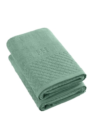 2 serviettes de toilette - Vert - 50 x 100 cm