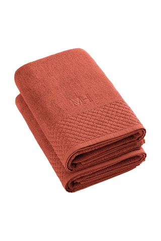 2 draps de douche - Terracotta - 70 x 140 cm