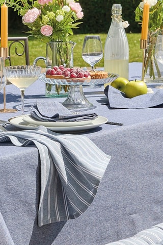 6 serviettes de table Chambray - Gris foncé - 40 x 40 cm