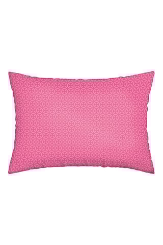 2 taies d'oreiller en satin de coton 80 fils/cm² Mila - Bleu marine et rose