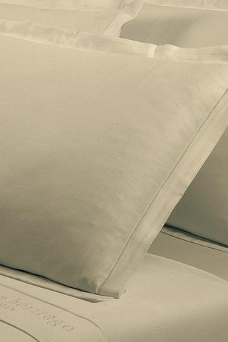 2 taies d'oreiller en satin de coton 80 fils/cm² Uni - Kaki clair