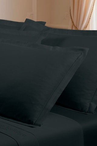 2 taies d'oreiller en satin de coton 80 fils/cm² Uni - Anthracite