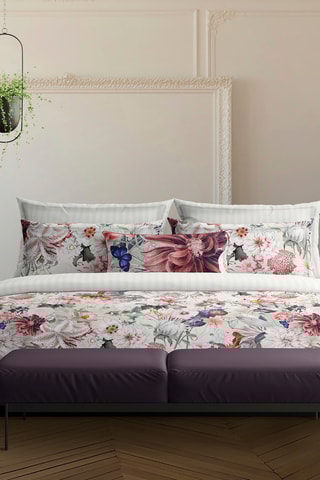 2 taies d'oreiller en satin de coton 80 fils/cm² Fleurs éclatantes - Multicolore