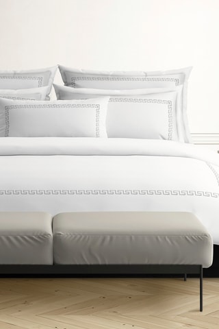 2 taies d'oreiller en satin de coton 80 fils/cm² Grand Hôtel - Blanc