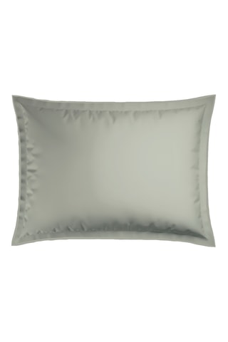 2 taies d'oreiller en satin de coton 80 fils/cm² Jardin orné - Sauge et blanc