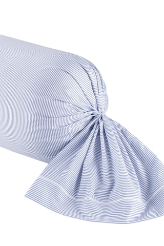 Taie de traversin en percale de coton 80 fils/cm² Dauphine - Bleu clair et blanc