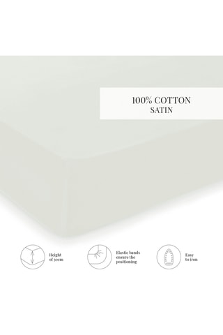 Drap-housse en satin de coton 80 fils/cm² Uni - Vert d'eau