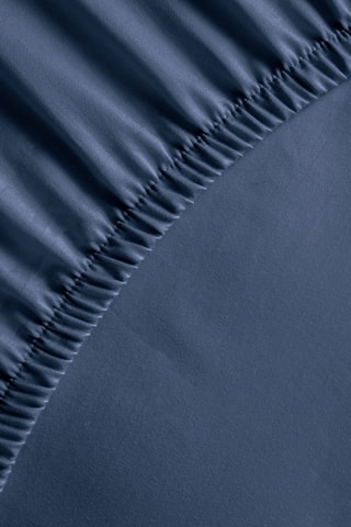 Drap-housse en satin de coton 80 fils/cm² Uni - Bleu nuit