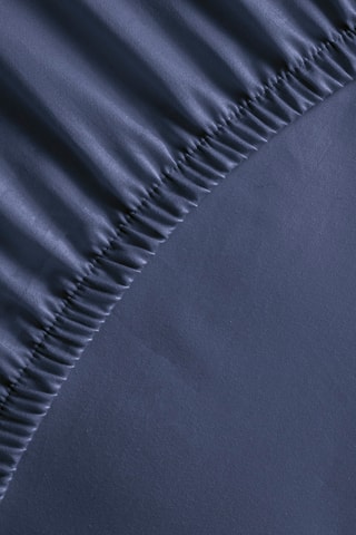 Drap-housse en satin de coton 80 fils/cm² Uni - Bleu foncé
