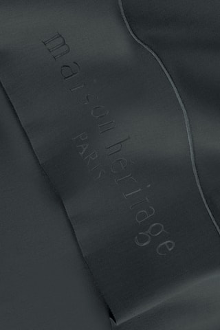 Drap plat en satin de coton 80 fils/cm² Uni - Gris foncé