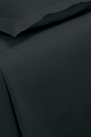 Drap plat en satin de coton 80 fils/cm² Uni - Anthracite
