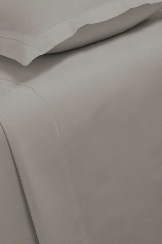 Drap plat en satin de coton 80 fils/cm² Uni - Taupe