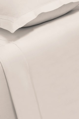 Drap plat en satin de coton 80 fils/cm² Uni - Beige