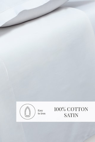 Drap plat en satin de coton 80 fils/cm² Uni - Blanc