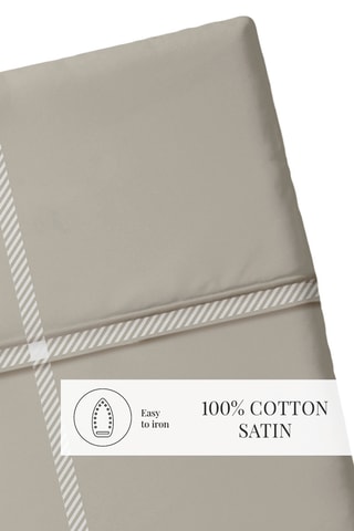 Drap plat en satin de coton 80 fils/cm² Amélia - Taupe