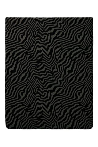 Drap plat en satin de coton 80 fils/cm² Cebra - Noir et beige