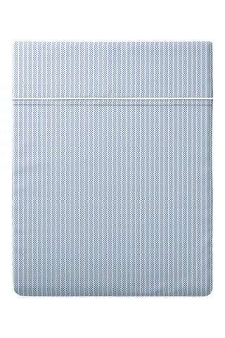 Drap plat en percale de coton 80 fils/cm² Dauphine - Ciel et blanc