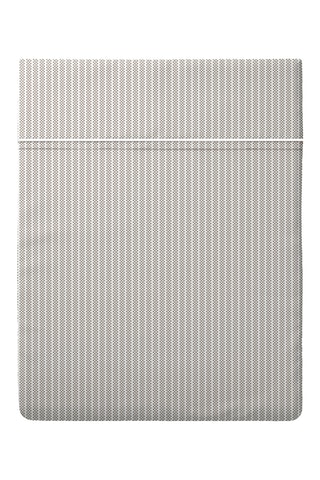 Drap plat en percale de coton 80 fils/cm² Dauphine - Taupe et blanc