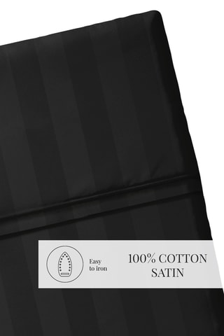 Drap plat en satin de coton 80 fils/cm² Dobby - Noir