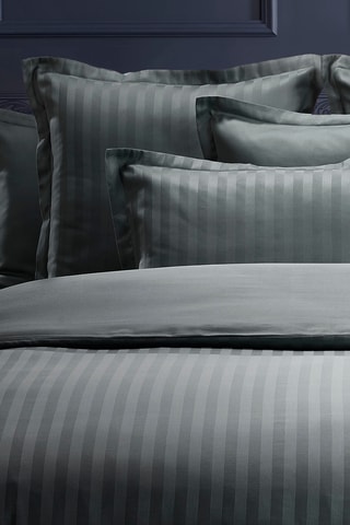 Drap plat en satin de coton 80 fils/cm² Dobby - Gris foncé