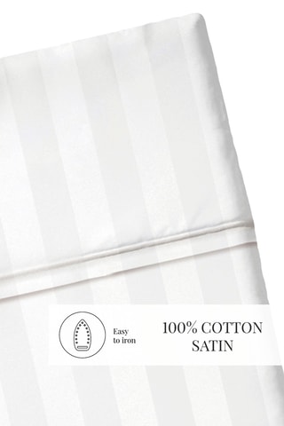 Drap plat en satin de coton 80 fils/cm² Dobby - Blanc