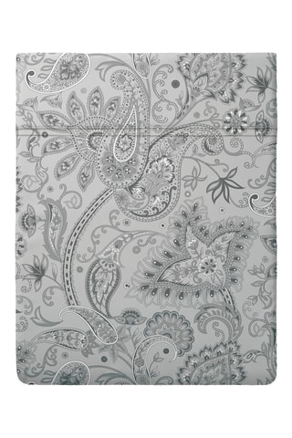 Drap plat en satin de coton 80 fils/cm² Indienne - Gris clair