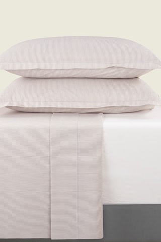 Parure de draps en percale de coton 80 fils/cm² Dauphine - Taupe