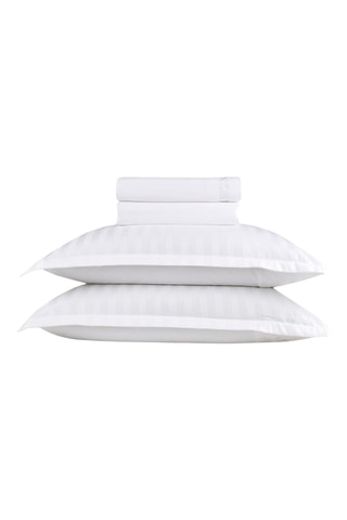 Parure de draps en satin de coton 80 fils/cm² Dobby - Blanc