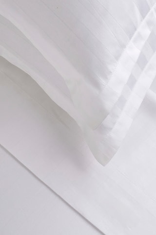 Parure de draps en satin de coton 80 fils/cm² Dobby - Blanc