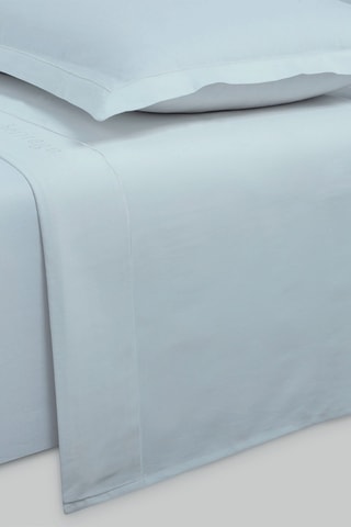 Parure de draps en satin de coton 80 fils/cm² Uni - Ciel