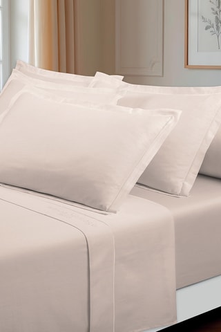 Parure de draps en satin de coton 80 fils/cm² Uni - Beige