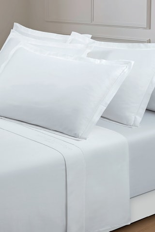 Parure de draps en satin de coton 80 fils/cm² Uni - Blanc