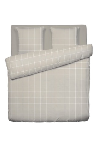 Parure de couette en satin de coton 80 fils/cm² Amélia - Taupe