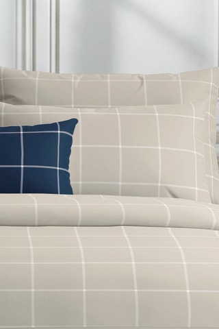 Parure de couette en satin de coton 80 fils/cm² Amélia - Taupe