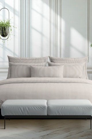 Parure de couette en percale de coton 80 fils/cm² Dauphine - Taupe