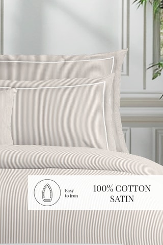 Parure de couette en percale de coton 80 fils/cm² Dauphine - Taupe