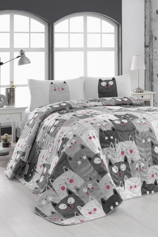 Ensemble couvre-lit Duvarda Kediler - Gris