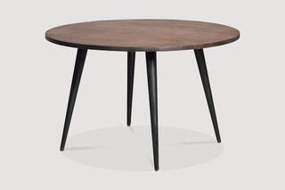 Table à manger ronde - Naturel et noir