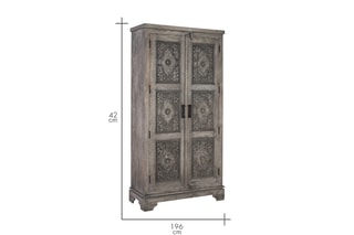 Armoire 2 portes en manguier massif - 100 x 196 x 42 cm