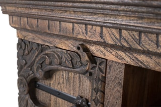 Meuble TV 2 portes en manguier massif - 150 x 61 x 40 cm