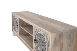 Meuble TV 2 portes en manguier - 180 x 56 x 40 cm