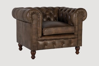 Fauteuil - Marron - En cuir