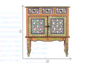 Console 2 portes en manguier - 90 x 103 x 38 cm