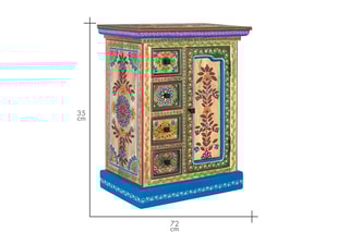 Commode 1 porte en manguier - 58 x 72 x 35 cm
