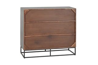 Commode 3 tiroirs - Gris et marron