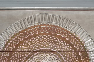 Commode 3 tiroirs - Gris et marron