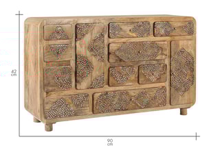 Buffet 2 portes en manguier massif - 148 x 90 x 42 cm