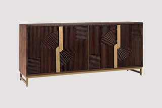 Buffet 4 portes en manguier massif - 175 x 80 x 42 cm