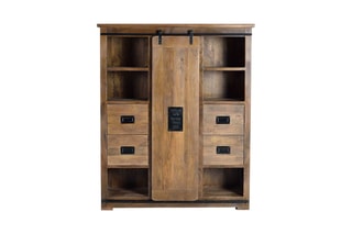 Buffet 1 porte - Naturel et noir